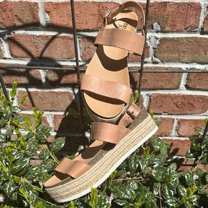 🌴🤎Chelsea Crew Tan Platform Espadrille Sandals•Size 8🤎🌴